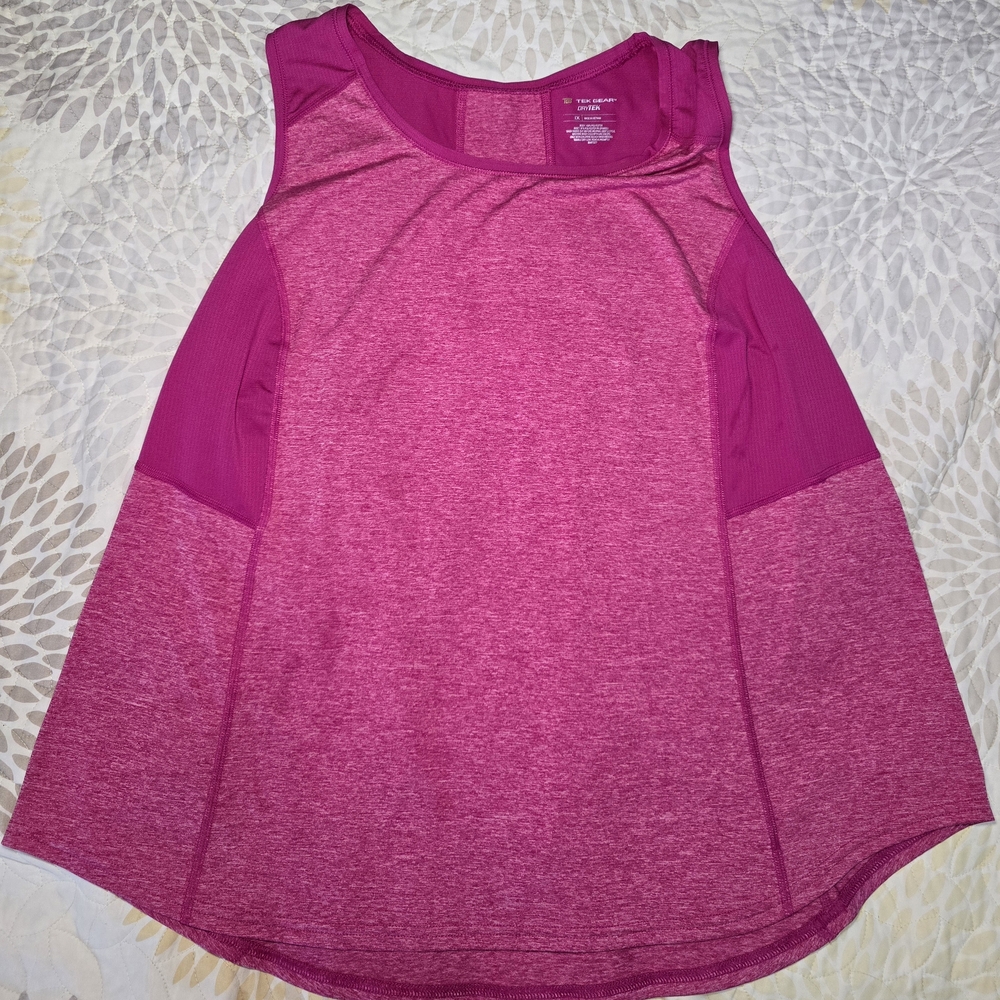 TEK GEAR Fuchsia Sleeveless Top DRY TEK Womens 1X, Moisture Wicken Active Wear